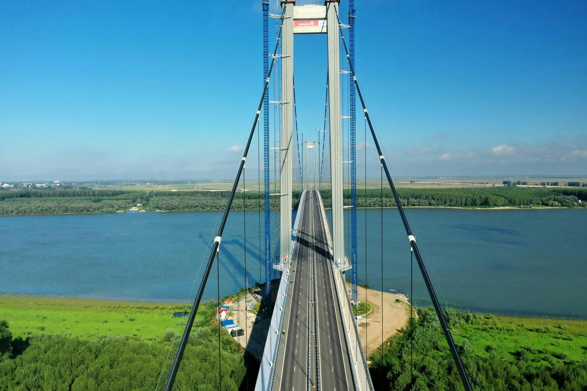Bridge over Danube river in Braila