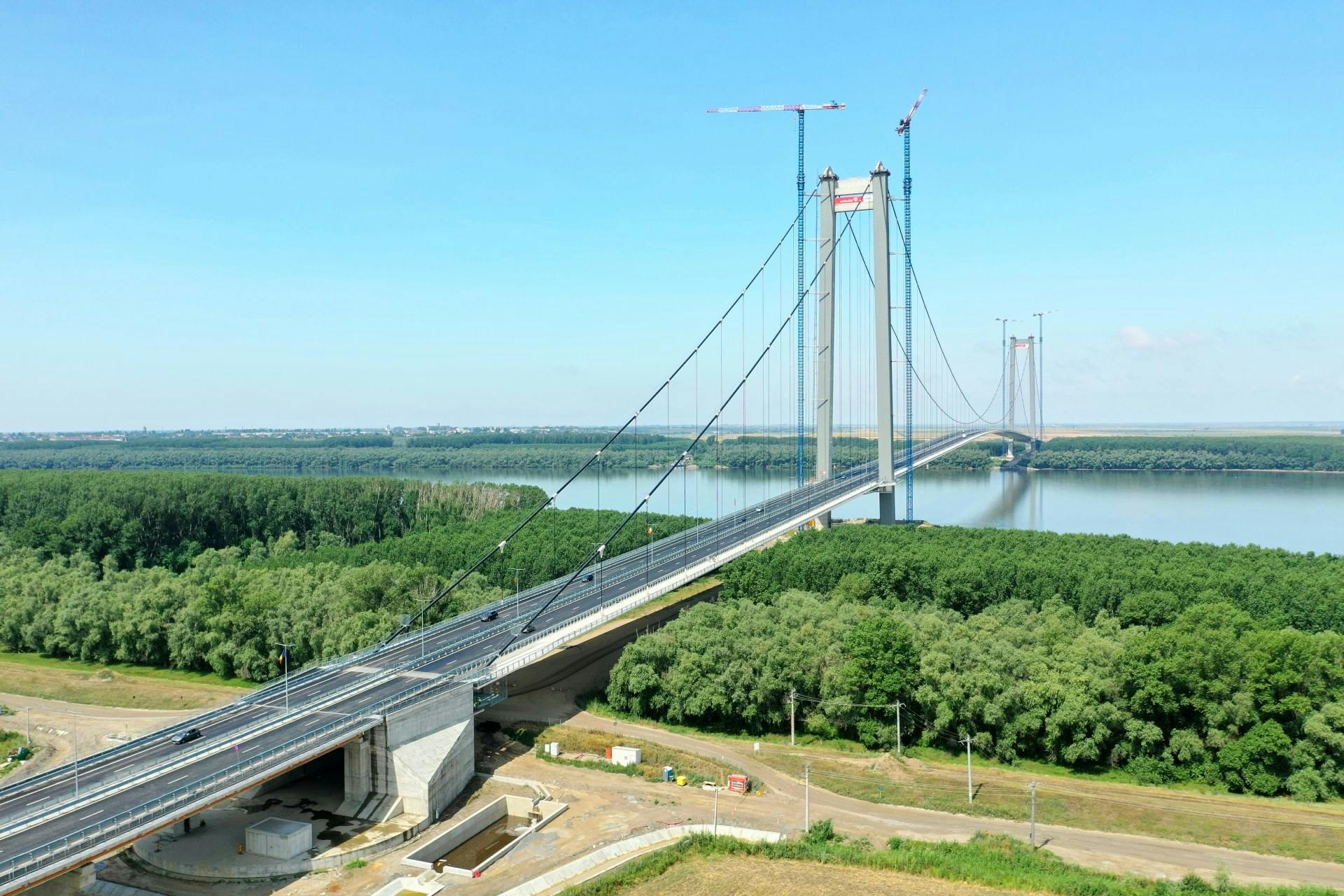 Bridge over Danube river in Braila